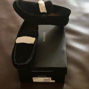 Alfani Merry Navy Suede Moc-toe Slip-On